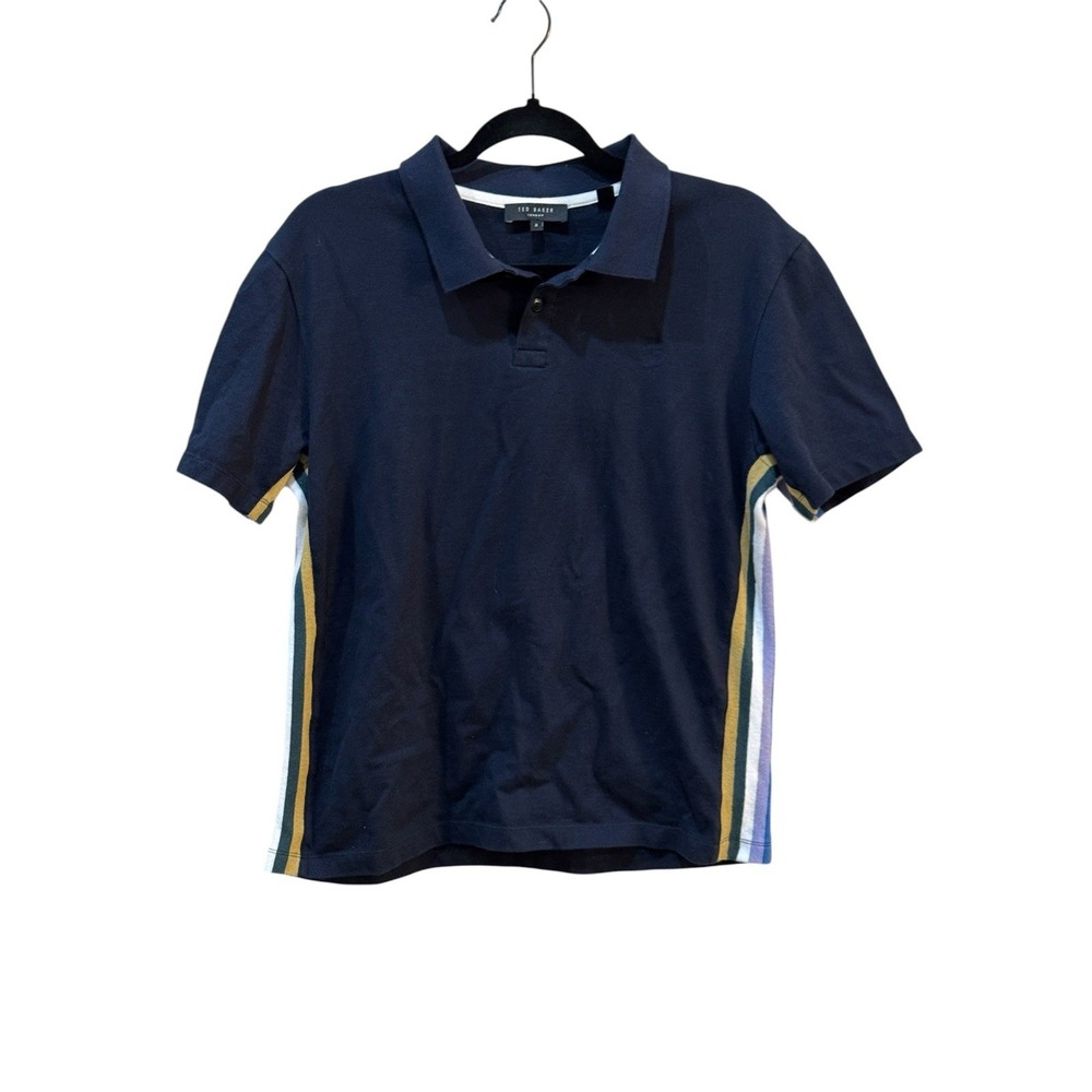 Ted Baker London Blue Polo Sweater Shirt Stripped Size 2 US‎ Small